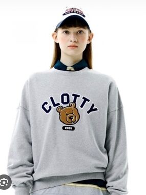 Buddy Bear Arch Logo Sweatshirt by Clotty ( Korean Brand)